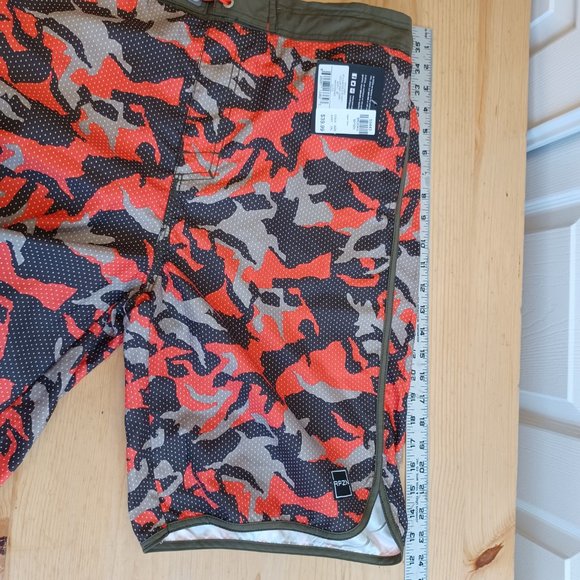 NWT! Ripzone Boy's Orange/Brown Army Camo Swim Trunks/Shorts (3556 - Picture 8 of 8